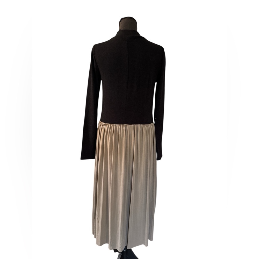 Zara Black and Cream Long Sleeve Dress, Size L - Picture 4 of 8